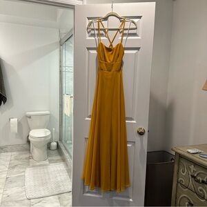 Lulus bridesmaid dress mustard yellow